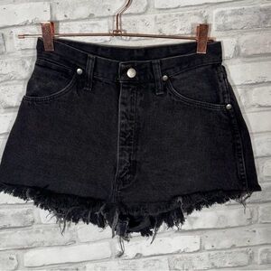 Vintage Wrangler Black Denim Cut Off Short Shorts
